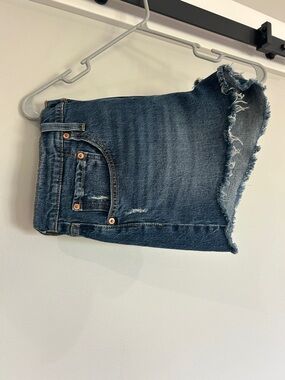 Levi’s 501 Dark Wash Denim Distressed Shorts